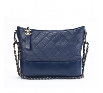 CHANEL/香奈兒GABRIELLE中號藍(lán)色流浪包爆款女士時尚