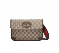 GUCCI/古馳 爆款 男女同款米色帆布虎頭腰包